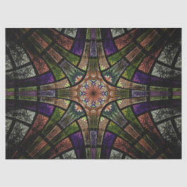 Papel De Seda Decoupage de Vidro Fractal Manchado Abstrato 23