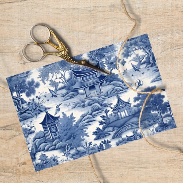 Papel De Seda Decoupage de Willow Azul Japonês (Criador carregado)