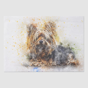 Papel De Seda Decoupage de Yorkshire Terrier Watercolor