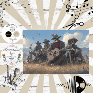 Papel De Seda Decoupage Deserto Esqueleto Pelúcia Penas Funk Ban