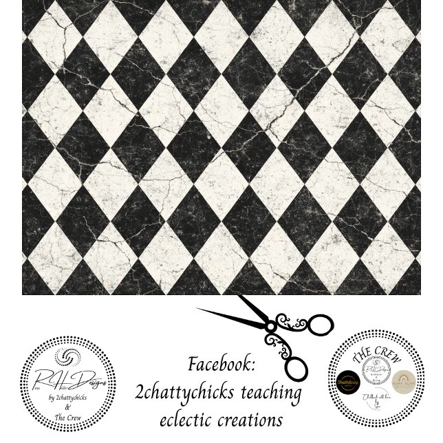 Papel De Seda Decoupage Distress Preto Branco Fundo Harlequin (Criador carregado)
