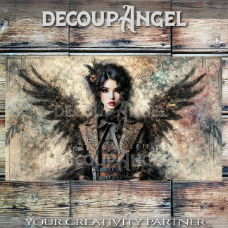 Papel De Seda Decoupage do anjo gótico escuro