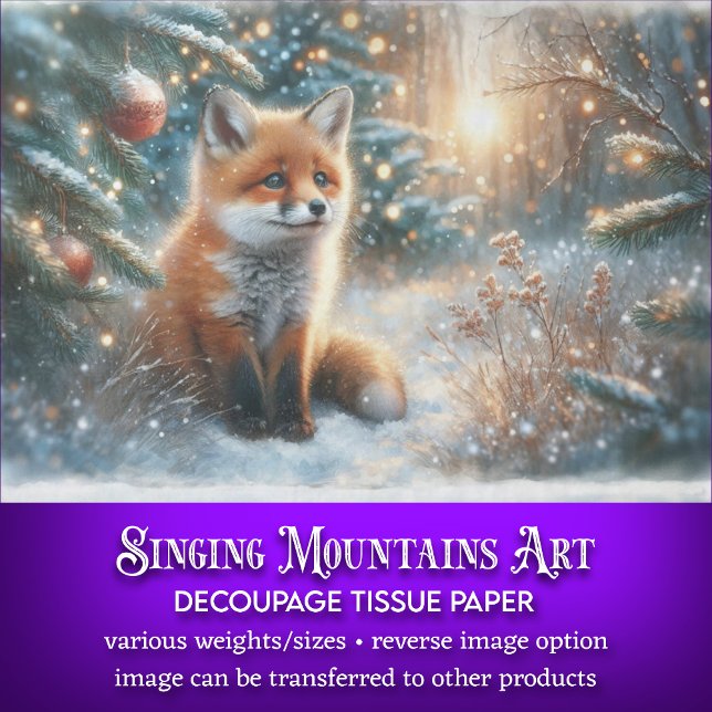 Papel De Seda Decoupage do Artesanato da Woodland Baby Fox (Criador carregado)