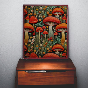 Papel De Seda Decoupage do Bordado do Cogumelo Vermelho