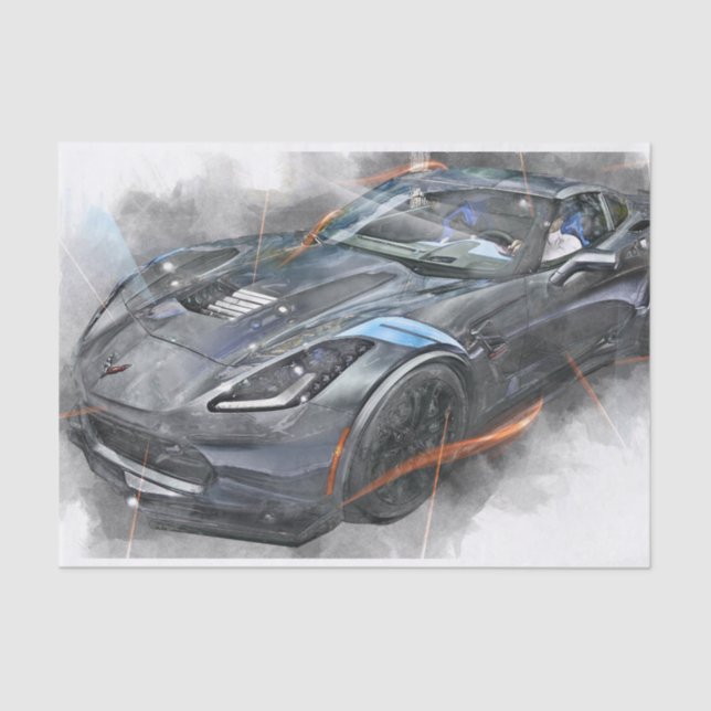 Papel De Seda Decoupage do Carro Clássico (Frente )