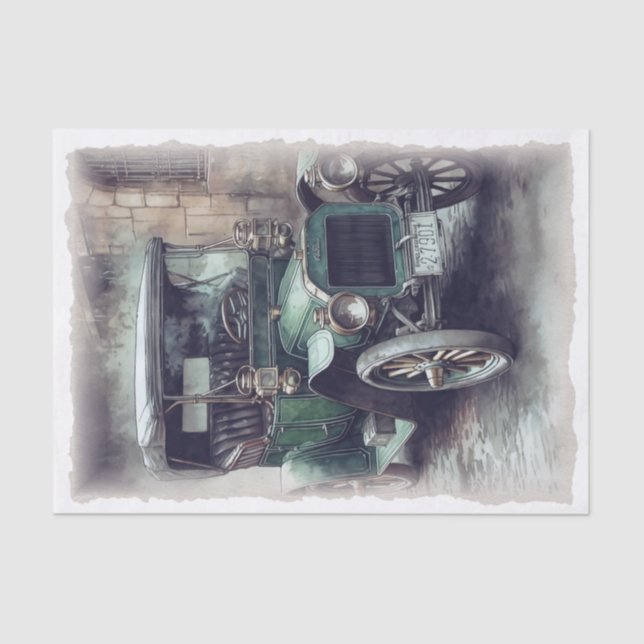 Papel De Seda Decoupage do carro vintage (Frente )