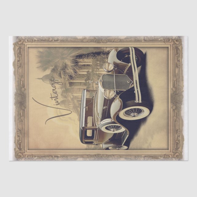 Papel De Seda Decoupage do carro vintage (Frente )