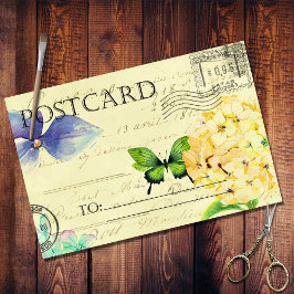 Papel De Seda Decoupage do Cartão-Postal de Borboleta Floral Eph