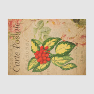 Papel De Seda Decoupage do Cartão-postal francês Ephemera Red Be