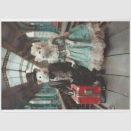 Papel De Seda Decoupage do Casal de Mouse Vestido Elegantemente