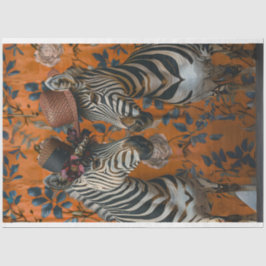 Papel De Seda Decoupage do Casal Zebra Vintage
