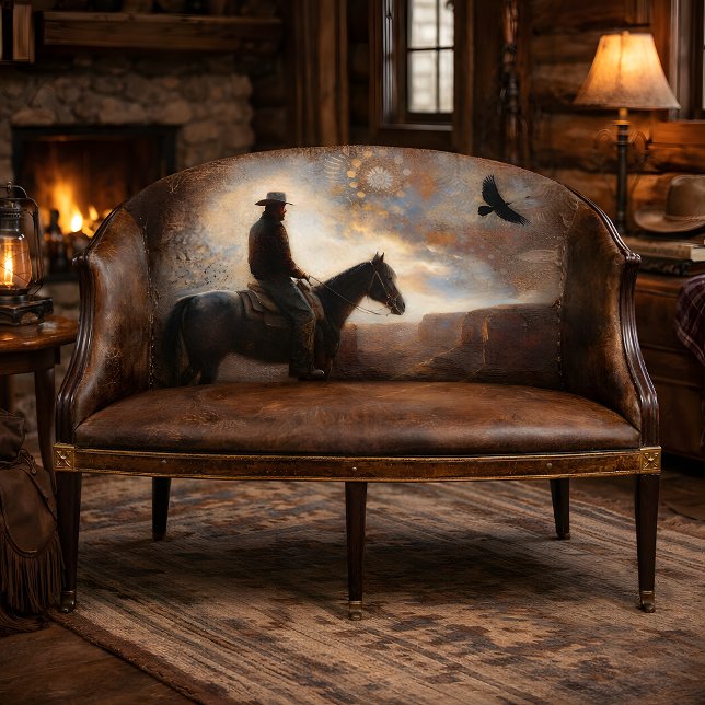 Papel De Seda Decoupage do Cavaleiro Ocidental (Western Rider Decoupage Tissue Paper Mockup)