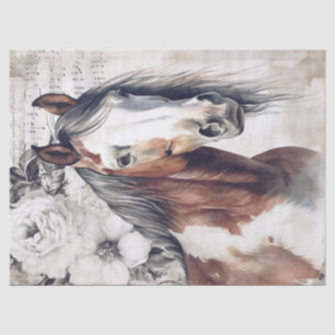 Papel De Seda Decoupage do Cavalo de Pintura Americano