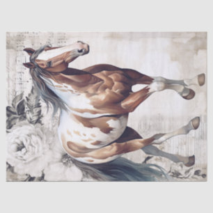Papel De Seda Decoupage do Cavalo de Pintura Americano