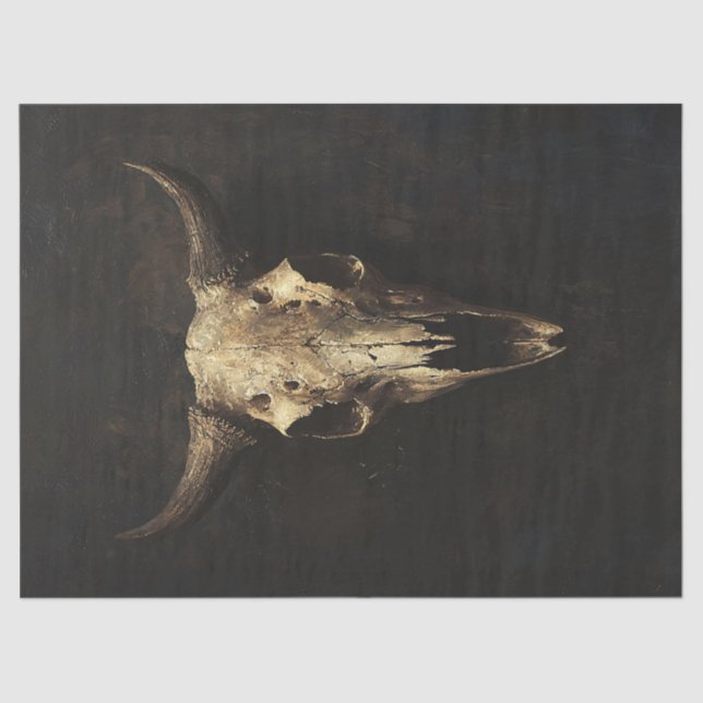 Papel De Seda Decoupage do Caveira do Touro Gótico (Frente )