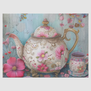 Papel De Seda Decoupage do chalé Floral