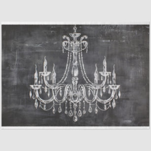 Papel De Seda Decoupage do Chandelier Chalkboard