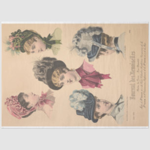 Papel De Seda Decoupage do Chapéu Victoriano Paris Fashion Vinta