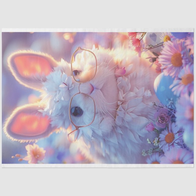 Papel De Seda Decoupage do Coelhinho de Ovos de Páscoa (Frente )