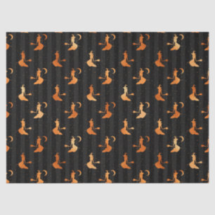 Papel De Seda Decoupage do Dia das Bruxas Negras de Laranja Met
