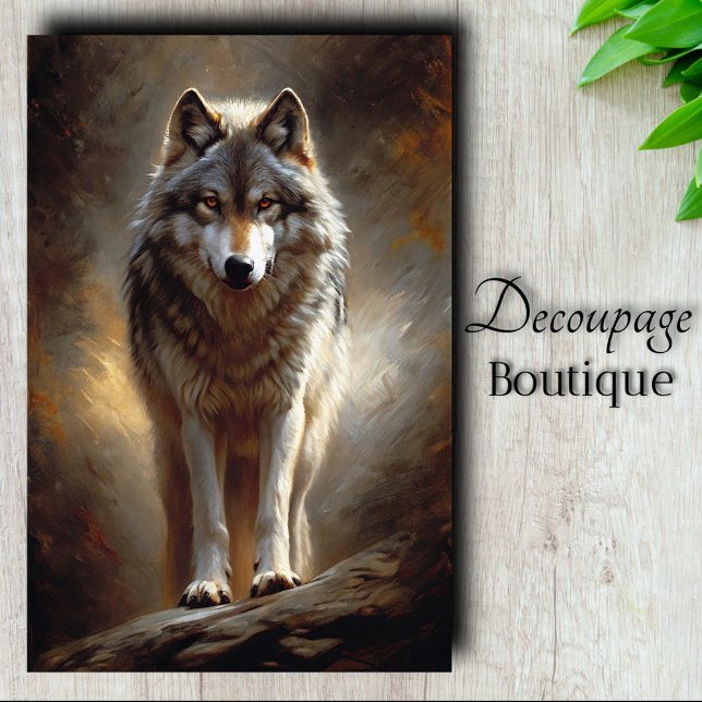Papel De Seda Decoupage do Espírito Wolf (Wold Spirit Decoupage Tissue Paper)