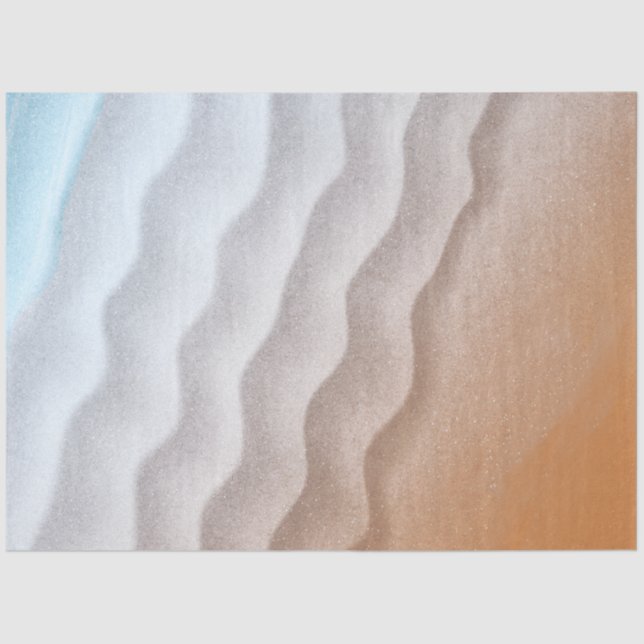 Papel De Seda Decoupage do Fundo da Água da Praia (Frente )