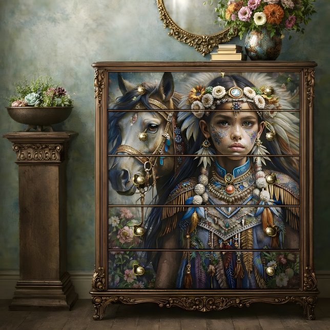 Papel De Seda Decoupage do Guerreiro Espiritual (Spirit Warrior Decoupage Tissue Paper)