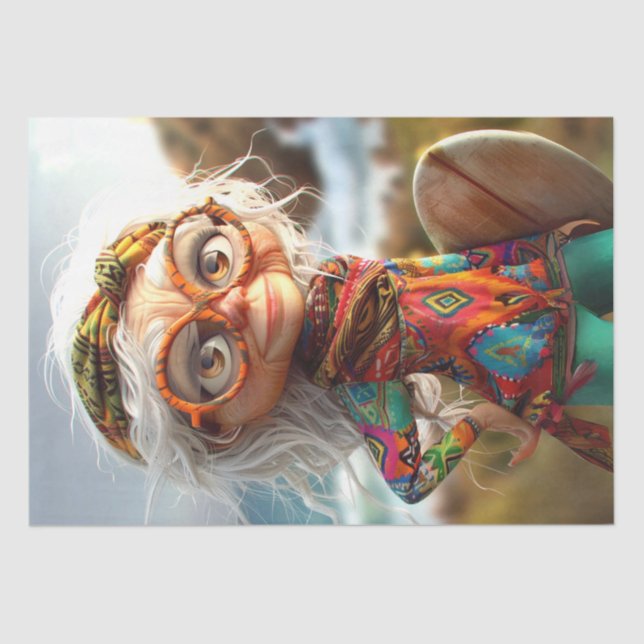 Papel De Seda Decoupage do Hippie Surfin Grama (Frente )