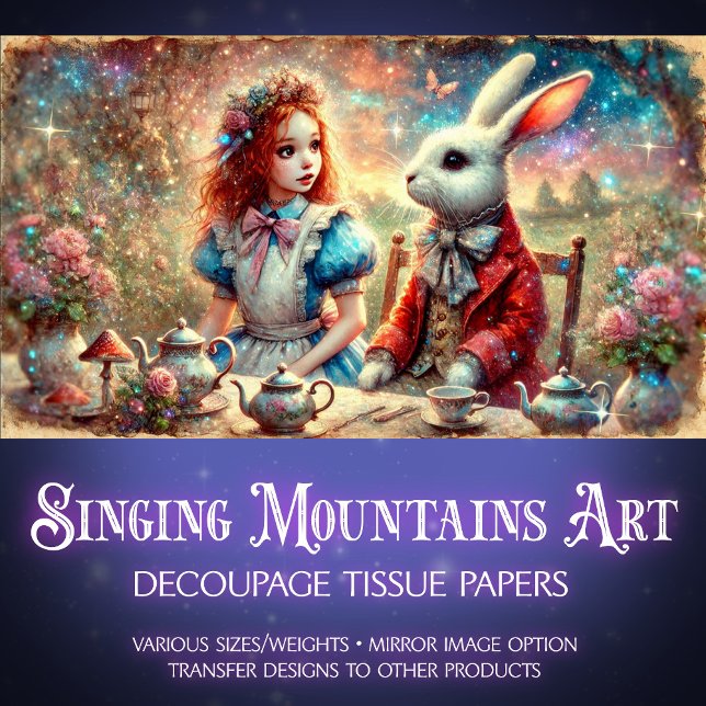 Papel De Seda Decoupage do Jardim Fantástico do Tea Party Whimss (Criador carregado)