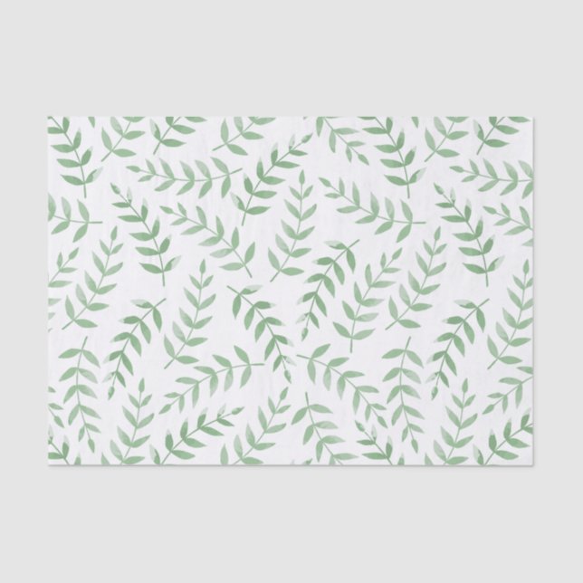 Papel De Seda Decoupage do Jardim Fern Pale Green Deixa Padrão (Frente )
