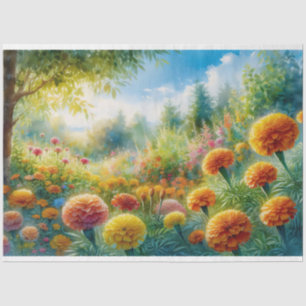 Papel De Seda Decoupage do Jardim Marigold