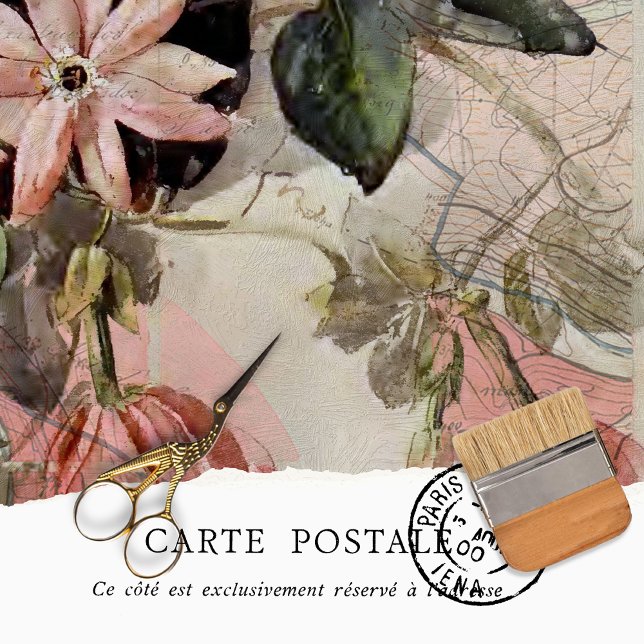 Papel De Seda Decoupage do Mapa Botânico de Textura Russa da Vin (Criador carregado)