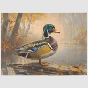 Papel De Seda Decoupage do Óleo de Pato de Madeira