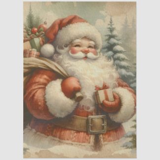 Papel De Seda Decoupage do Pai Natal Retroativo