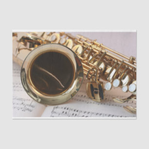 Papel De Seda Decoupage do Saxofone