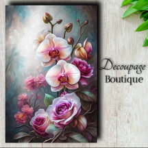 Decoupage do Sonho de Rosa Orquídea