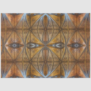 Papel De Seda Decoupage do Teto da Catedral Gótica Antiquada da