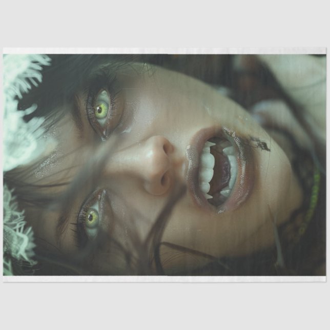 Papel De Seda Decoupage do Vampiro Gótico Emerald Nightshade (Frente )