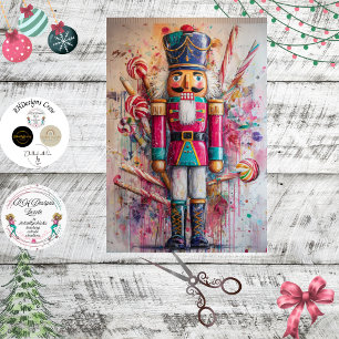 Papel De Seda Decoupage Doce Soldado De Madeira Casaco Vermelho