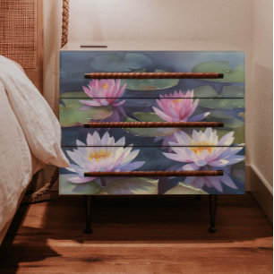 Papel De Seda Decoupage dos lírios brancos e cor-de-rosa