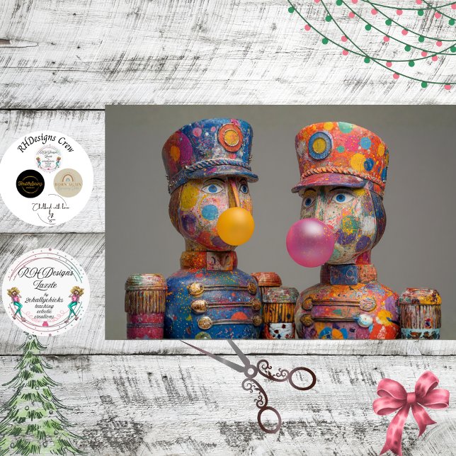 Papel De Seda Decoupage Dot Drop Duo Bubblegum Nutcrackers  (Criador carregado)