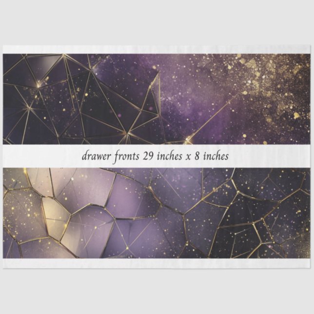 Papel De Seda Decoupage Drawer Fronts 29x8 Geometric Cosmic  (Frente )