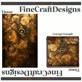 Papel De Seda Decoupage Engrenagens e Rodas Steampunk  Tinta Fal