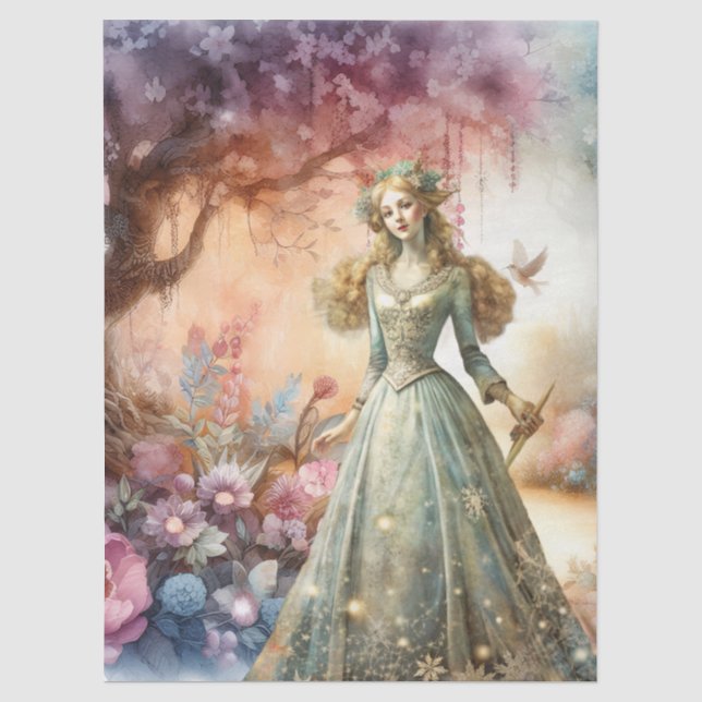 Papel De Seda Decoupage Etéreo Encantado Princesa Celestial (Frente )