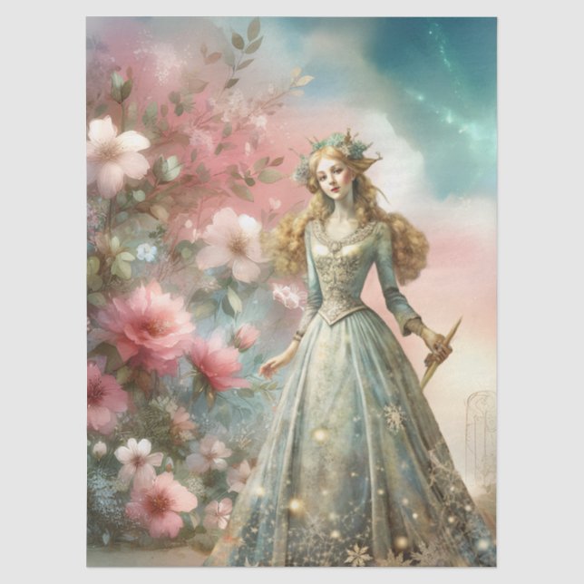 Papel De Seda Decoupage Etéreo Encantado Princesa Celestial (Frente )