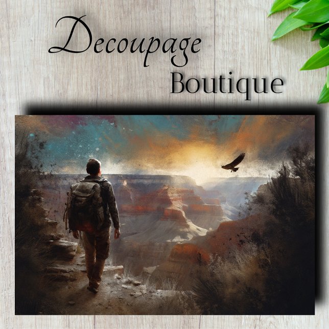 Papel De Seda Decoupage Explorador do Grand Canyon (Grand Canyon Explorer Decoupage Tissue Paper)
