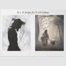 Papel De Seda Decoupage Faith Based Jesus 11x14 Canvas