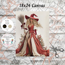 Decoupage Feriado Bruxa Bonita 18x24 Tela