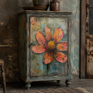Papel De Seda Decoupage Floral Abstrato Rosa Grunge Rústico