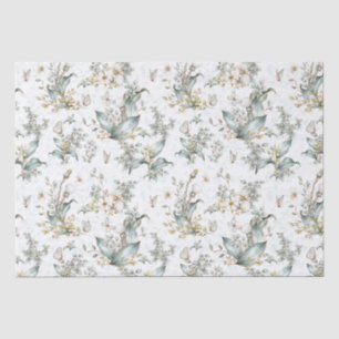 Papel De Seda Decoupage Floral Botânico Boho Vintage Borboletas
